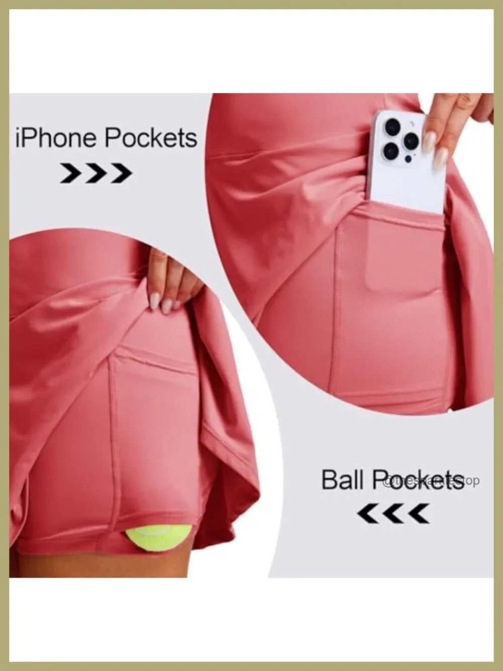 Women's Pleated Tennis Skort with 2 Pockets High Waisted Athletic Golf Skirt